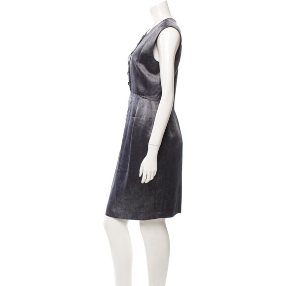 NWT $595 Theyskens' Theory Drace Dress Gray Silver Purple Office Party 8 Womens - Picture 2 of 8